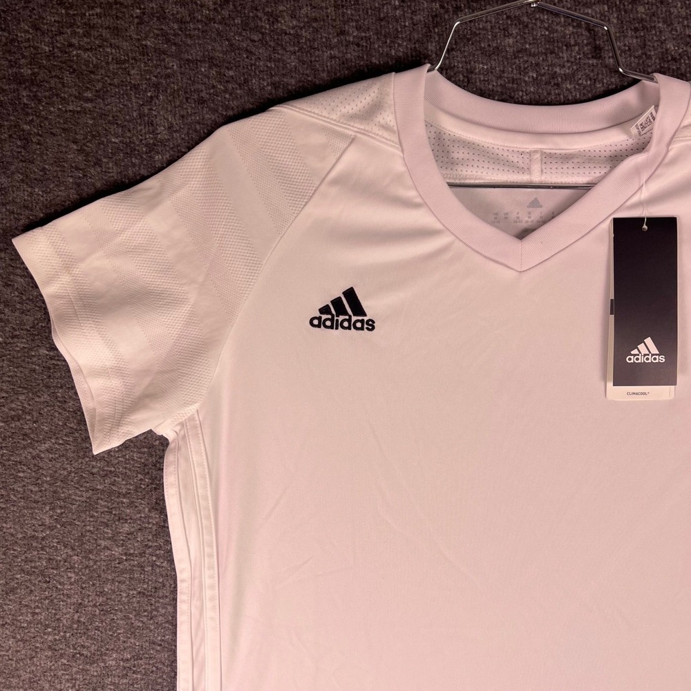 Adidas Tiro 17 Jersey Women's Medium White Short Sleeve ClimaCool Training Shirt - Picture 7 of 16